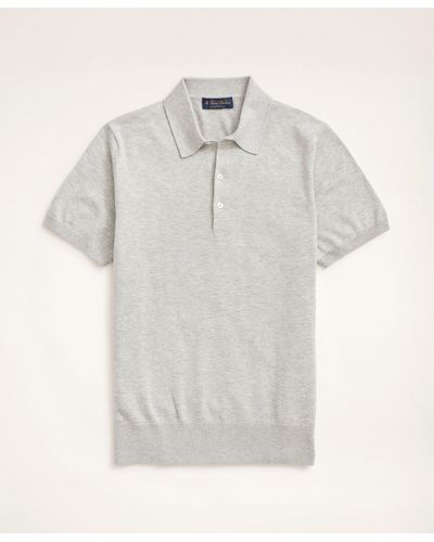 Brooks Brothers Supima Cotton Short-sleeve Polo Sweater - Gray
