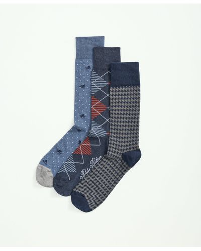 Brooks Brothers Stretch Cotton Holiday Novelty 3-pack Gift Box - Blue