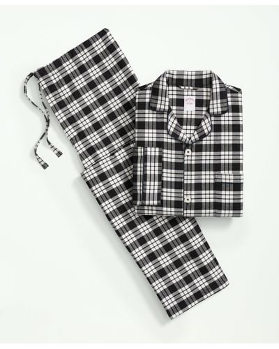 Brooks Brothers Cotton Flannel Tartan Pajamas - Metallic