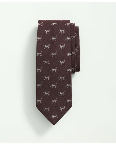 Brooks Brothers Silk Wool Embroidered Pointer Hound Tie