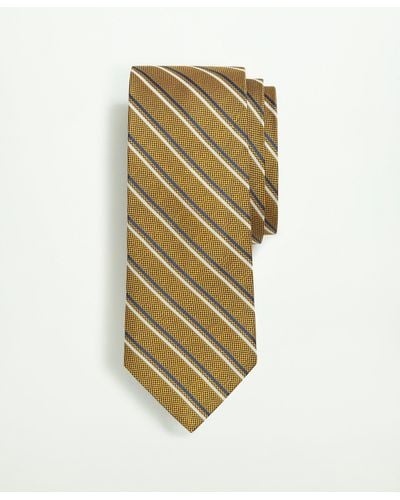 Brooks Brothers Silk Striped Tie - Yellow
