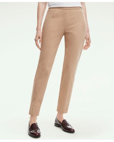 Brooks Brothers Side-zip Stretch Cotton Pant - Natural