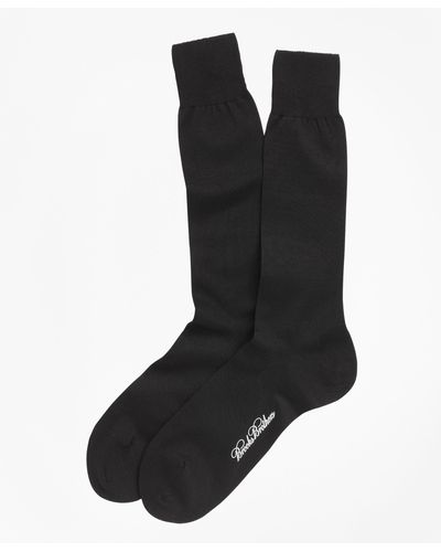 Brooks Brothers Egyptian Cotton Jersey Knit Crew Socks - Black