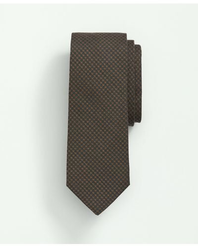 Brooks Brothers Wool Silk Houndstooth Tie - Gray