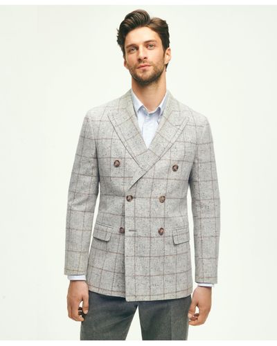 Brooks Brothers Classic Fit Merino Wool Double-breasted Flecked Sport Coat - Gray