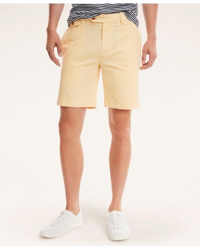 Brooks Brothers 9" Stretch Supima Cotton Poplin Shorts - Yellow