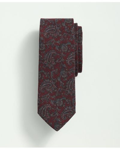 Brooks Brothers Wool Paisley Tie - Red