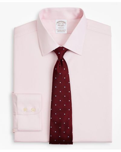Brooks Brothers Stretch Soho Extra-slim-fit Dress Shirt, Non-iron Twill Ainsley Collar - Pink