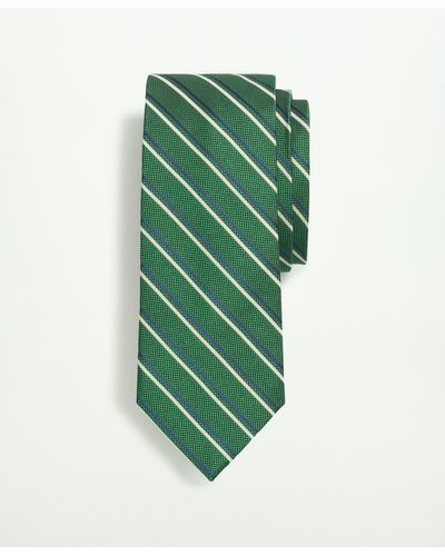 Brooks Brothers Silk Striped Tie - Green