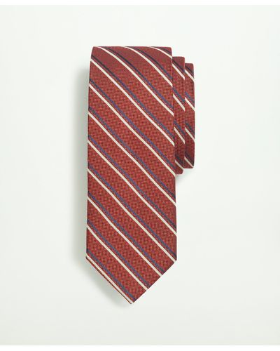 Brooks Brothers Silk Striped Tie - Red