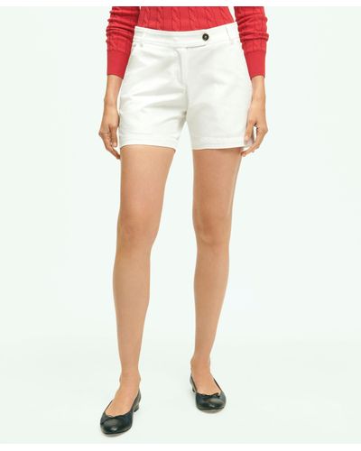 Brooks Brothers Stretch Cotton Twill Shorts - White