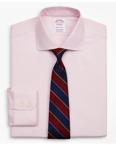 Brooks Brothers Stretch Soho Extra-slim-fit Dress Shirt, Non-iron Royal Oxford English Collar - Pink