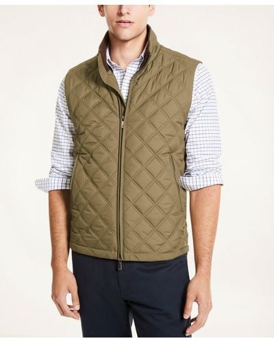 Brooks Brothers Paddock Diamond Quilted Vest - Green