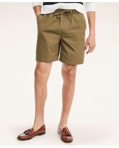 Brooks Brothers Stretch Cotton Ripstop Shorts - Green