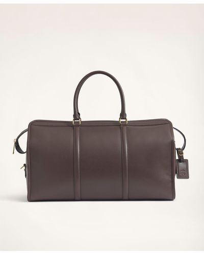 Brooks Brothers Leather Duffle Bag - Brown