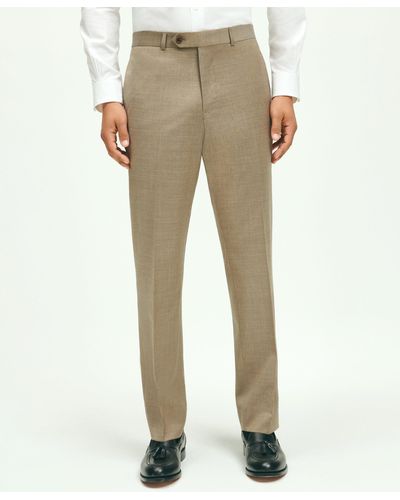 Brooks Brothers Slim Fit Wool 1818 Dress Pants - Natural