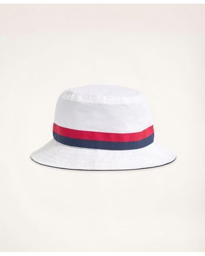 Brooks Brothers Reversible Bucket Hat - White