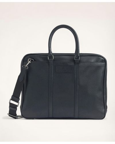 Brooks Brothers Pebbled Leather Briefcase - Black