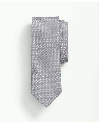 Brooks Brothers Silk Oval Link Tie - Gray