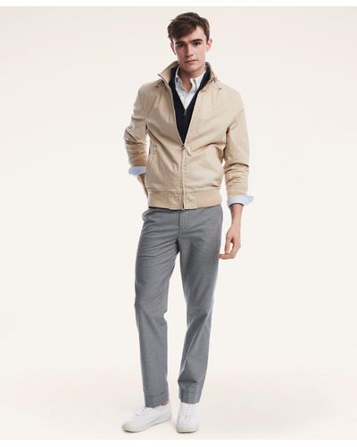 Brooks Brothers Cotton Bomber Jacket - Natural