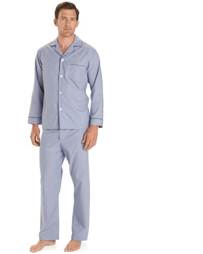 Brooks Brothers Wrinkle-resistant Broadcloth Pajamas - Blue