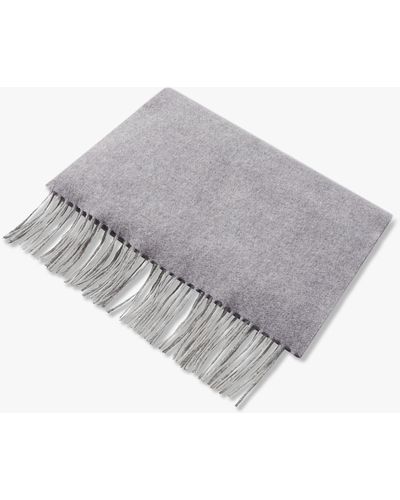 Brooks Brothers Grey Wool Cashmere Blend Scarf - Gris
