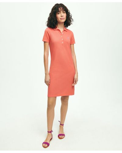Brooks Brothers Cotton Pique Polo Dress - Red