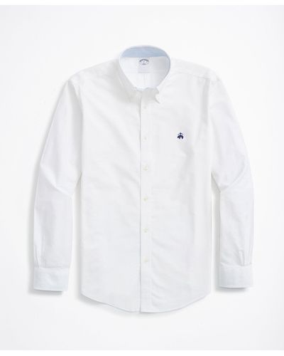 Brooks Brothers Stretch Milano Slim-fit Sport Shirt, Non-iron Oxford - White