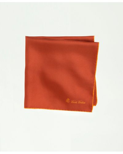 Brooks Brothers Silk Pocket Square - Orange