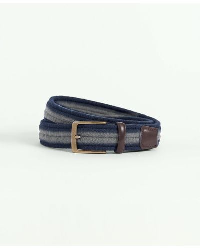 Brooks Brothers Stripe Stretch Casual Belt - Blue