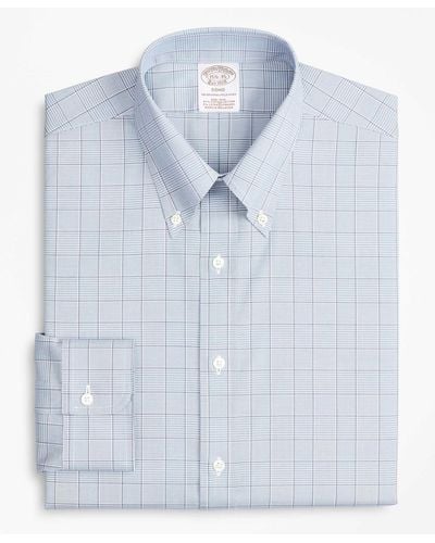 Brooks Brothers Camisa De Vestir Non-iron Corte Extra Slim Soho, Pinpoint, Cuello Button-down - Azul