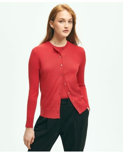 Brooks Brothers Supima Cotton Cardigan Sweater - Red