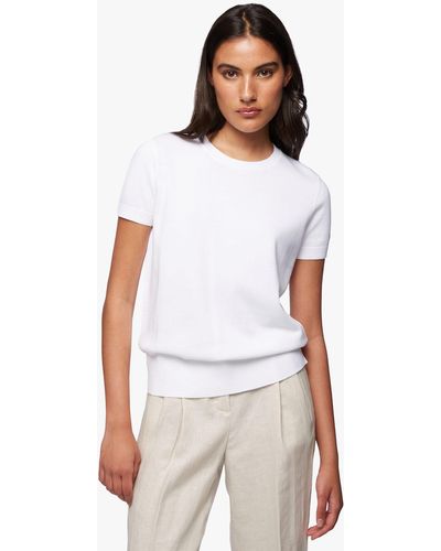 Brooks Brothers Supima Cotton Short Sleeve Sweater - Blanco