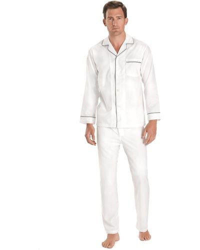 Brooks Brothers Wrinkle-resistant Broadcloth Pajamas - White