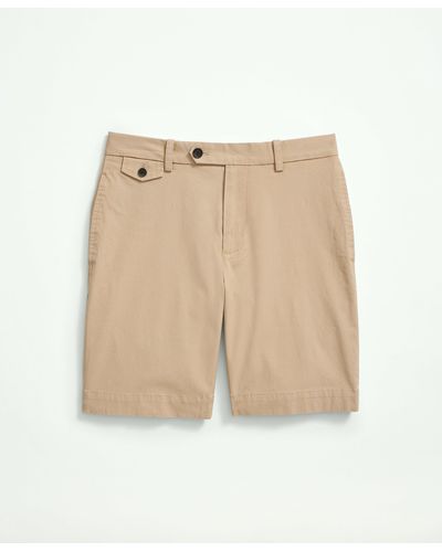 Brooks Brothers Big & Tall 9" Stretch Supima Cotton Poplin Shorts - Natural