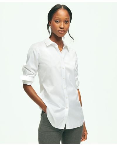 Brooks Brothers X Thomas Mason Cotton Dobby Luxury Shirt - White