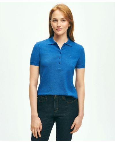Brooks Brothers Supima Cotton Stretch Pique Polo Shirt - Blue