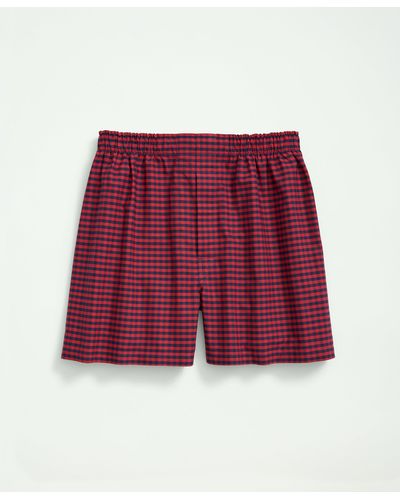 Brooks Brothers Cotton Oxford Gingham Boxers - Red