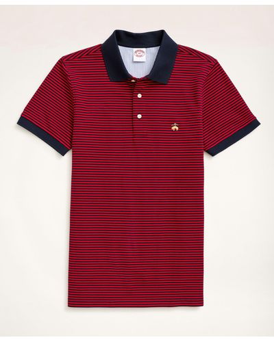 Brooks Brothers Golden Fleece Big & Tall Feeder Stripe Polo Shirt - Red