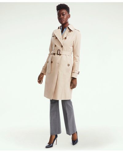 Brooks Brothers Cotton Trench Coat - Natural