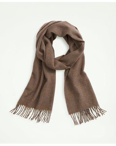 Brooks Brothers Lambswool Fringed Scarf - Brown