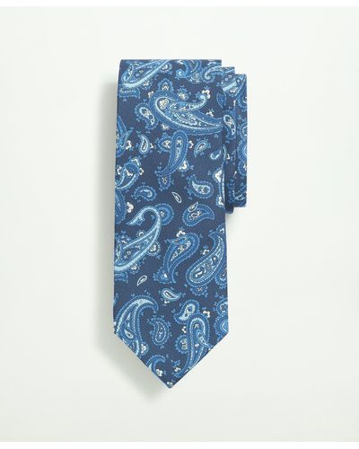 Brooks Brothers Silk Paisley Print Tie - Blue