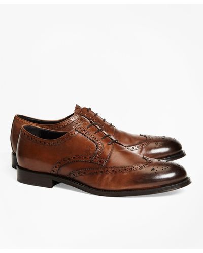 Brooks Brothers 1818 Footwear Leather Wingtips Shoes - Brown