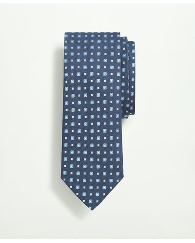 Brooks Brothers Silk Geo Pattern Tie - Blue