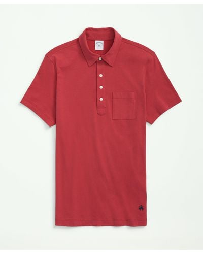 Brooks Brothers Washed Cotton Jersey Polo Shirt - Red