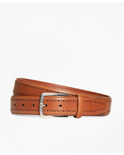 Brooks Brothers Leather Perforated Belt - Brown