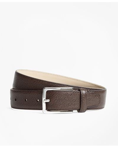 Brooks Brothers 1818 Textured Leather Belt - Brown