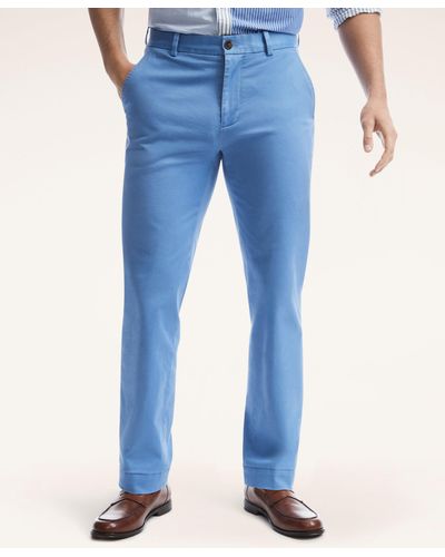 Brooks Brothers Washed Stretch Chino Pants - Blue