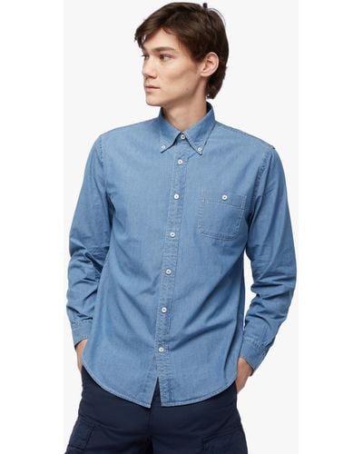 Brooks Brothers Cotton Chambray Button-down Collar Sport Shirt - Azul