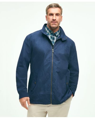 Brooks Brothers Big & Tall Cotton Blend Harrington Jacket - Blue
